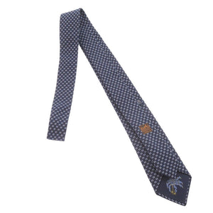 新品同様 エルメス H フランボワイヤン ウェブ シルク ネイビー ネクタイ 0324【中古】HERMES メンズ