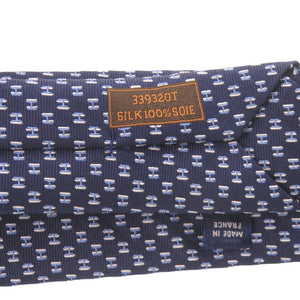 新品同様 エルメス H フランボワイヤン ウェブ シルク ネイビー ネクタイ 0324【中古】HERMES メンズ