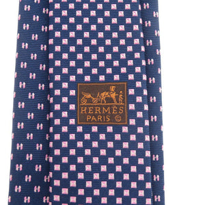 未使用品 エルメス ツイルビー Hメドール シルク ブルー ネクタイ 0324【中古】HERMES メンズ