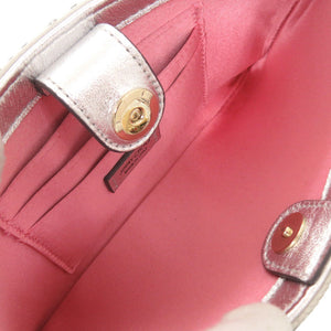 美品 ジミーチュウ ロゴ スパンコール レザー シルバー チェーン ショルダーバッグ 0360【中古】JIMMY CHOO