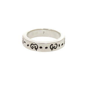 美品 グッチ グッチゴースト シルバー925 #7 シルバー リング 指輪 0362【中古】GUCCI