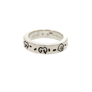 美品 グッチ グッチゴースト シルバー925 #7 シルバー リング 指輪 0362【中古】GUCCI