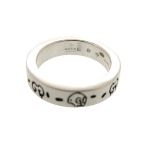 美品 グッチ グッチゴースト シルバー925 #7 シルバー リング 指輪 0362【中古】GUCCI