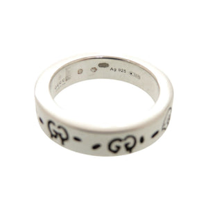 美品 グッチ グッチゴースト シルバー925 #7 シルバー リング 指輪 0362【中古】GUCCI