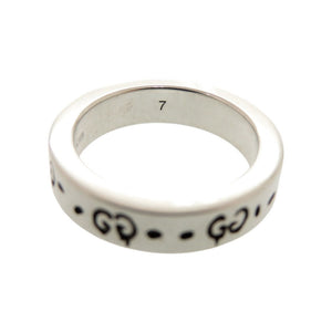 美品 グッチ グッチゴースト シルバー925 #7 シルバー リング 指輪 0362【中古】GUCCI