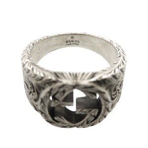美品 グッチ インターロッキングG アラベスク シルバー925 #25(23号) シルバー リング 指輪 0362【中古】GUCCI