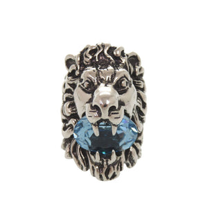 美品 グッチ ライオンヘッド メタル ストーン #10(約9号) シルバー リング 指輪 0362【中古】GUCCI