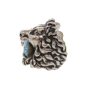 美品 グッチ ライオンヘッド メタル ストーン #10(約9号) シルバー リング 指輪 0362【中古】GUCCI