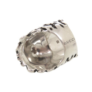 美品 グッチ ライオンヘッド メタル ストーン #8(約7号) シルバー リング 指輪 0362【中古】GUCCI