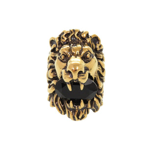美品 グッチ ライオンヘッド メタル ストーン #10(約9号) ゴールド リング 指輪 0362【中古】GUCCI
