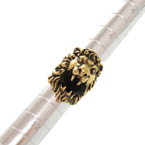 美品 グッチ ライオンヘッド メタル ストーン #10(約9号) ゴールド リング 指輪 0362【中古】GUCCI