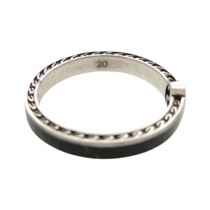美品 グッチ インターロッキングG シルバー925 #20(19号) シルバー ブラック リング 指輪 0362【中古】GUCCI