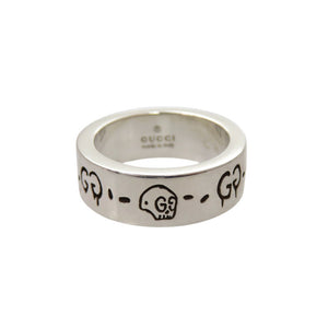 新品同様 グッチ グッチゴースト シルバー925 6号 シルバー リング 指輪 0362【中古】GUCCI
