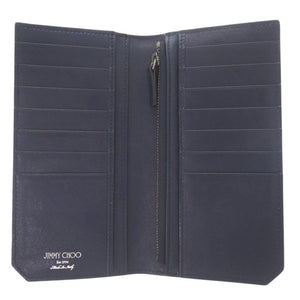 ジミーチュウ ロゴ 型押しレザー レッド 長財布 二つ折り長財布 赤 0364【中古】JIMMY CHOO