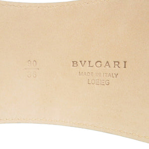 新品同様 ブルガリ スクエアバックル ベルト レザー 水色 0370【中古】BVLGARI