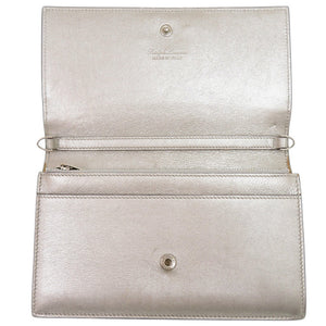 ラルフローレン チェーンウォレット レザー シルバー チェーンショルダーバッグ 0380【中古】RALPH LAUREN