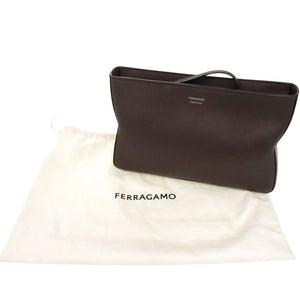新品同様 サルヴァトーレフェラガモ 241445 レザー ブラウン クラッチバッグ セカンドバッグ 0386【中古】Salvatore Ferragamo