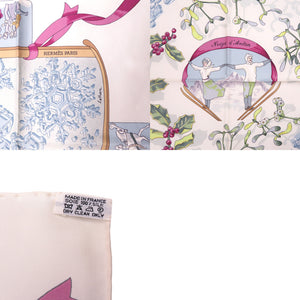 新品同様 エルメス カレ90 Neige d’ Antan 去年の雪 シルク ホワイト スカーフ 0393【中古】HERMES