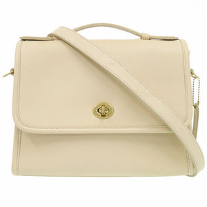 コーチ 2WAY レザー アイボリー ハンドバッグ 0396【中古】COACH
