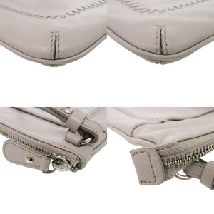 サルヴァトーレフェラガモ レザー グレー ショルダーバッグ 0397【中古】Salvatore Ferragamo