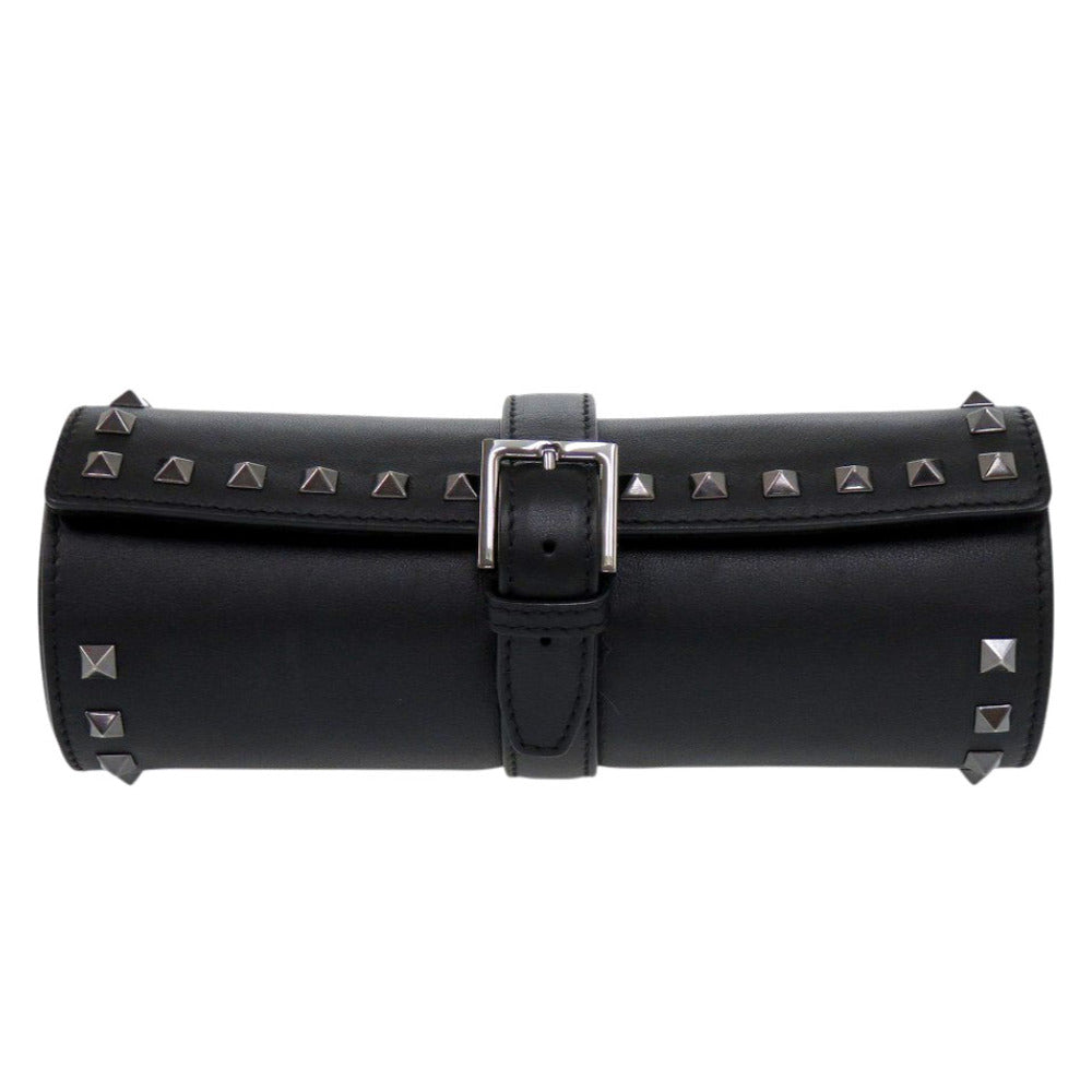 美品 ヴァレンティノ ガラヴァーニ ロックスタッズ ジュエリーケース レザー ブラック 黒 0420【中古】Valentino Garavani