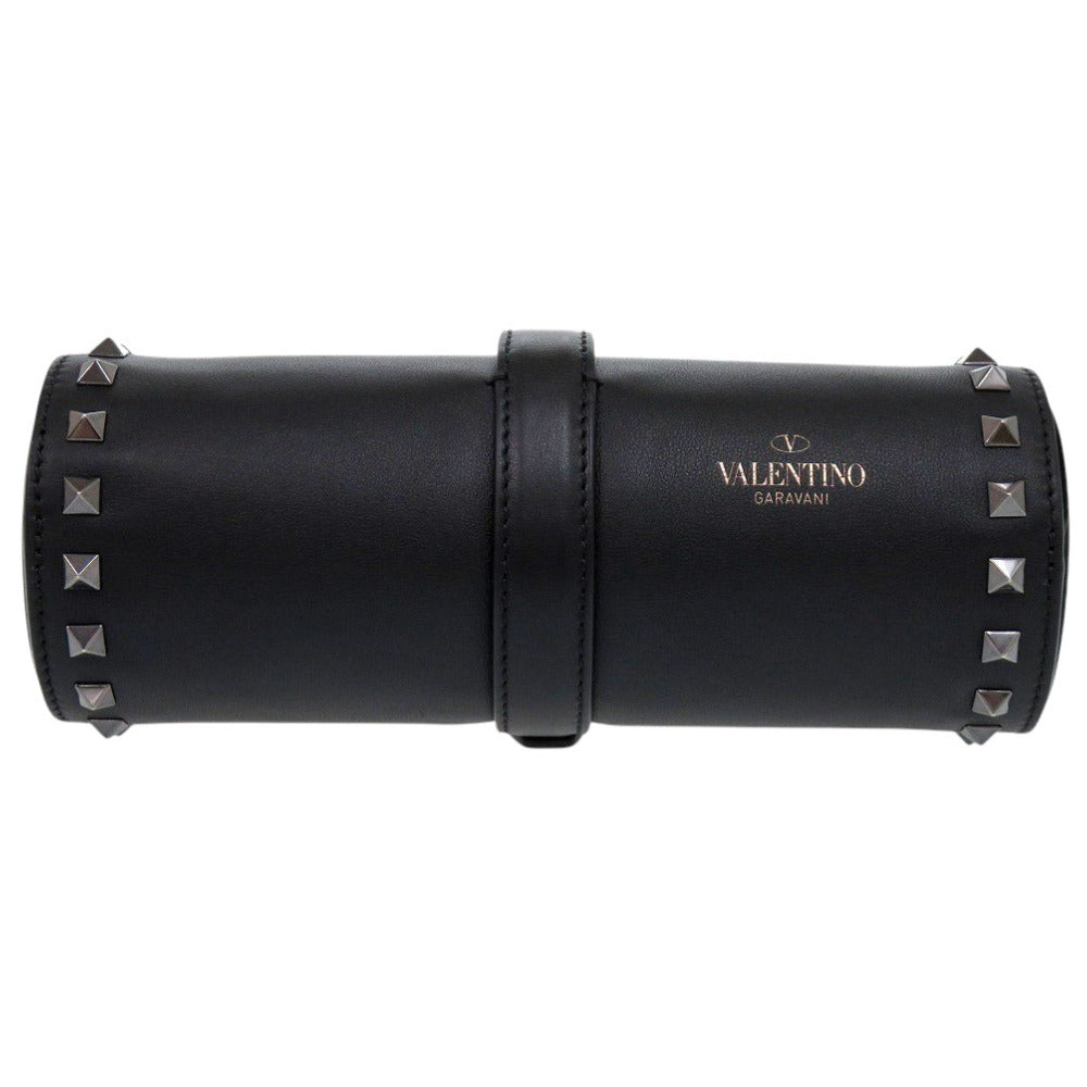 美品 ヴァレンティノ ガラヴァーニ ロックスタッズ ジュエリーケース レザー ブラック 黒 0420【中古】Valentino Garavani