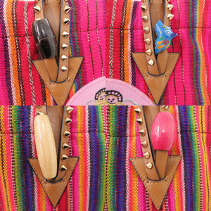 新品同様 クリスチャンルブタン MEXICABA メキシカバ 2WAY キャンバス マルチカラー トートバッグ 0424【中古】Christian Louboutin