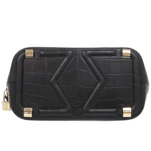 美品 マックスマーラ レザー ブラック ピンク 2way ハンドバッグ ショルダーバッグ 黒 0426【中古】MAX MARA