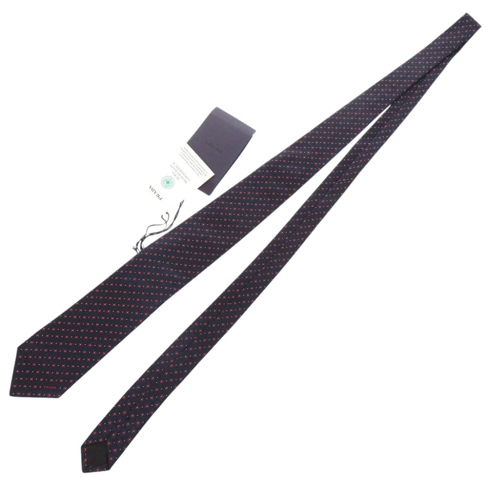 未使用品 プラダ
 マイクロドット UCR77 ネクタイ
 シルク ネイビー 0430
【中古】PRADA メンズ