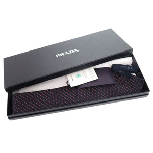 未使用品 プラダ
 マイクロドット UCR77 ネクタイ
 シルク ネイビー 0430
【中古】PRADA メンズ