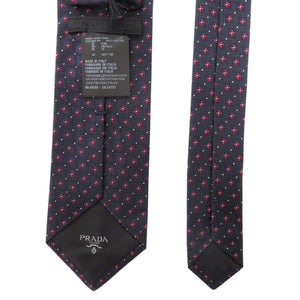 未使用品 プラダ
 マイクロドット UCR77 ネクタイ
 シルク ネイビー 0430
【中古】PRADA メンズ