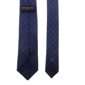 新品同様 ルイ ヴィトン モノグラム クラシック 8CM MR0230 シルク マリーヌ ネクタイ 紺 LV 0432【中古】LOUIS VUITTON メンズ