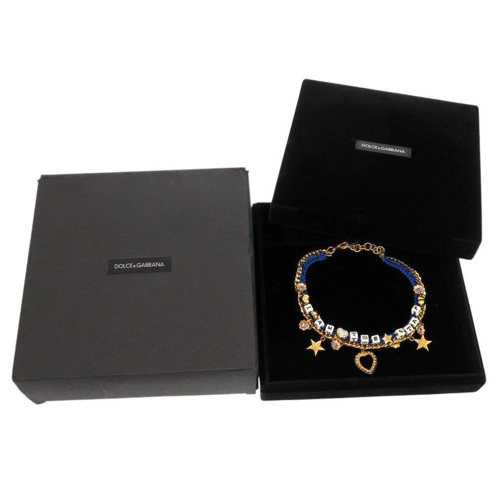 美品 ドルチェアンドガッバーナ I am The Star メタル ブルー ゴールド チョーカー 青 0440【中古】DOLCE&GABBANA
