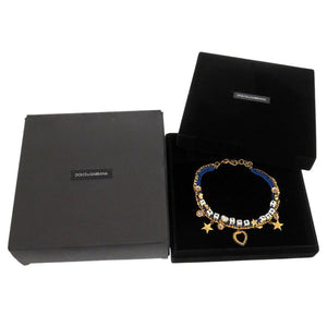 美品 ドルチェアンドガッバーナ I am The Star メタル ブルー ゴールド チョーカー 青 0440【中古】DOLCE&GABBANA