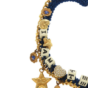美品 ドルチェアンドガッバーナ I am The Star メタル ブルー ゴールド チョーカー 青 0440【中古】DOLCE&GABBANA