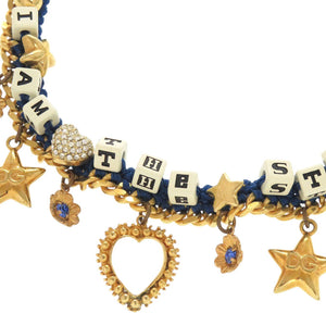 美品 ドルチェアンドガッバーナ I am The Star メタル ブルー ゴールド チョーカー 青 0440【中古】DOLCE&GABBANA