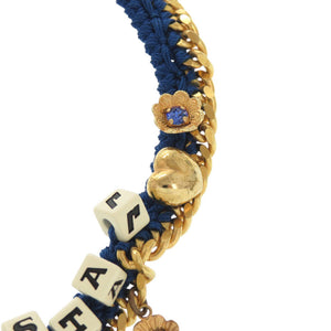 美品 ドルチェアンドガッバーナ I am The Star メタル ブルー ゴールド チョーカー 青 0440【中古】DOLCE&GABBANA