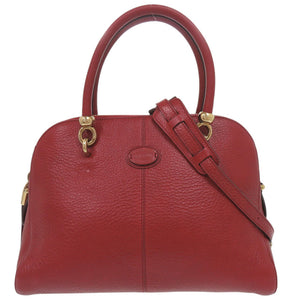 美品 トッズ SELLA セラ レザー レッド 2WAY ハンドバッグ ショルダーバッグ 赤 0444【中古】TOD’S