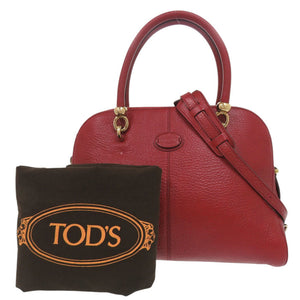 美品 トッズ SELLA セラ レザー レッド 2WAY ハンドバッグ ショルダーバッグ 赤 0444【中古】TOD’S