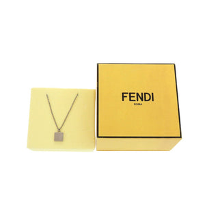 美品 フェンディ FFロゴ スクエア ネックレス メタル シルバー 0500【中古】FENDI