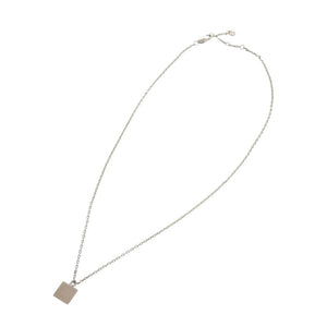 美品 フェンディ FFロゴ スクエア ネックレス メタル シルバー 0500【中古】FENDI