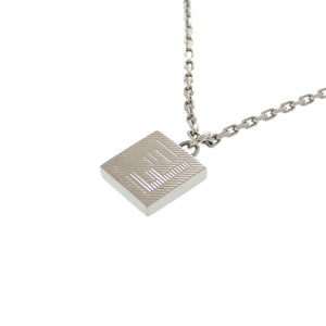 美品 フェンディ FFロゴ スクエア ネックレス メタル シルバー 0500【中古】FENDI