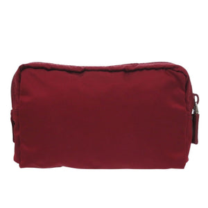 新品同様 プラダ 1N0021 トライアングルロゴ ナイロン レッド 化粧ポーチ 赤 ポーチ 0513【中古】PRADA