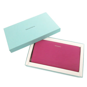 未使用品 ティファニー ロゴ レザー ホットピンク ラウンドファスナー 長財布 0530【中古】TIFFANY&Co.