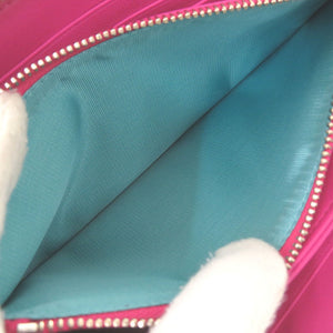 未使用品 ティファニー ロゴ レザー ホットピンク ラウンドファスナー 長財布 0530【中古】TIFFANY&Co.