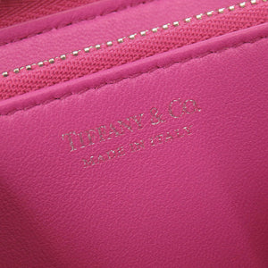 未使用品 ティファニー ロゴ レザー ホットピンク ラウンドファスナー 長財布 0530【中古】TIFFANY&Co.
