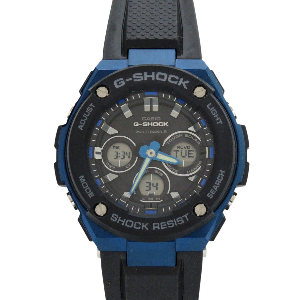 未使用 カシオ G-SHOCK GST-W300G-1A2JF SS 樹脂 ブラック ブルー タフソーラー 腕時計 黒文字盤 0536【中古】CASIO
