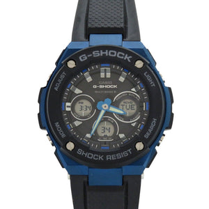 未使用 カシオ G-SHOCK GST-W300G-1A2JF SS 樹脂 ブラック ブルー タフソーラー 腕時計 黒文字盤 0536【中古】CASIO