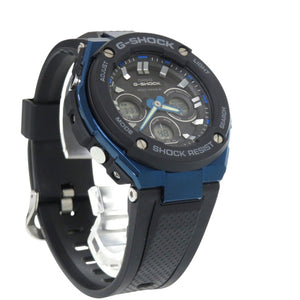 未使用 カシオ G-SHOCK GST-W300G-1A2JF SS 樹脂 ブラック ブルー タフソーラー 腕時計 黒文字盤 0536【中古】CASIO