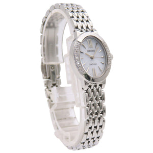 セイコー エクセリーヌ ダイヤベゼル V117-0AV0 ソーラー 腕時計 SS/ダイヤモンド ホワイト 0545【中古】SEIKO レディース